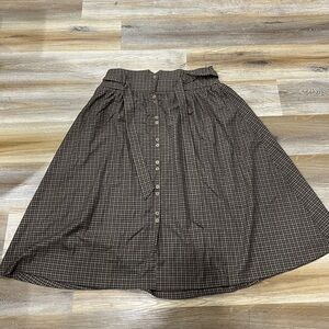 Brown Checkered Women's Skirt